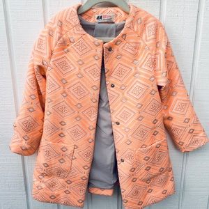 H&M Little Girls Jacket Hot Coral and Grey